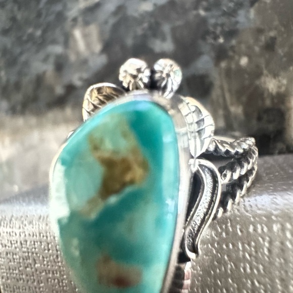 Artisan Crafted Royston Turquoise Solitaire Ring Sterling Silver 8.65ctw  SIZE 6 - Picture 7 of 12